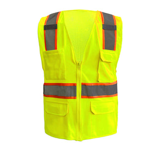 Hi Vis Safety Vest Zipper Front Closure